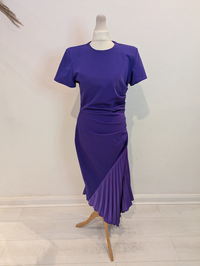 Kevan Jon Purple Scuba Pleat Dress 2