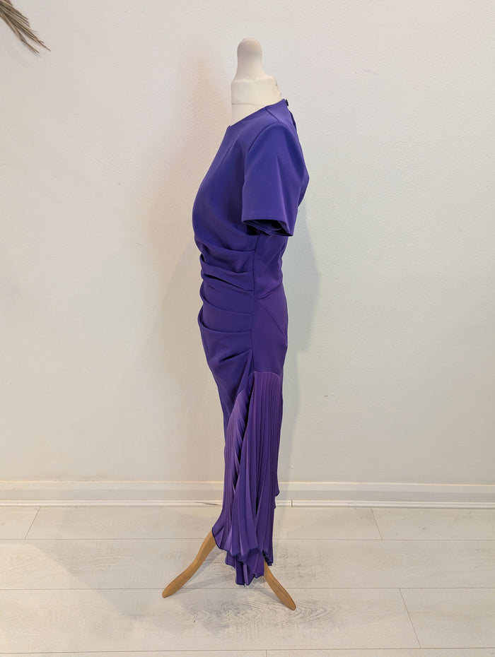 Kevan Jon Purple Scuba Pleat Dress 2