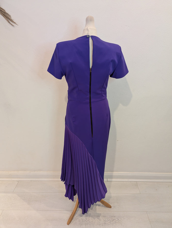 Kevan Jon Purple Scuba Pleat Dress 2