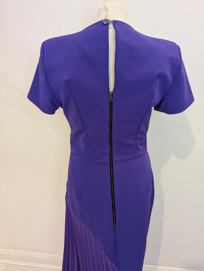 Kevan Jon Purple Scuba Pleat Dress 2