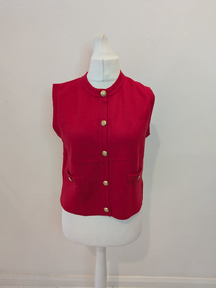 Kilky Red Knit Waistcoat 6-14 RRP £49.99