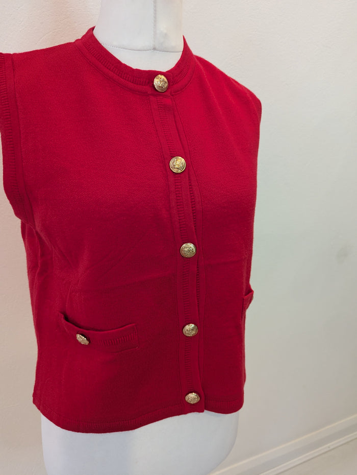 Kilky Red Knit Waistcoat 6-14 RRP £49.99