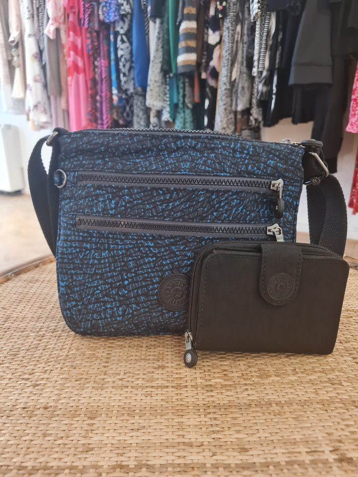 Kipling blue mini Alvar NEW & purse