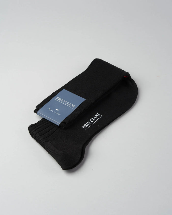 Bresciani - Knee-high Sock | Black | Organic Cotton - Socks & Footlets