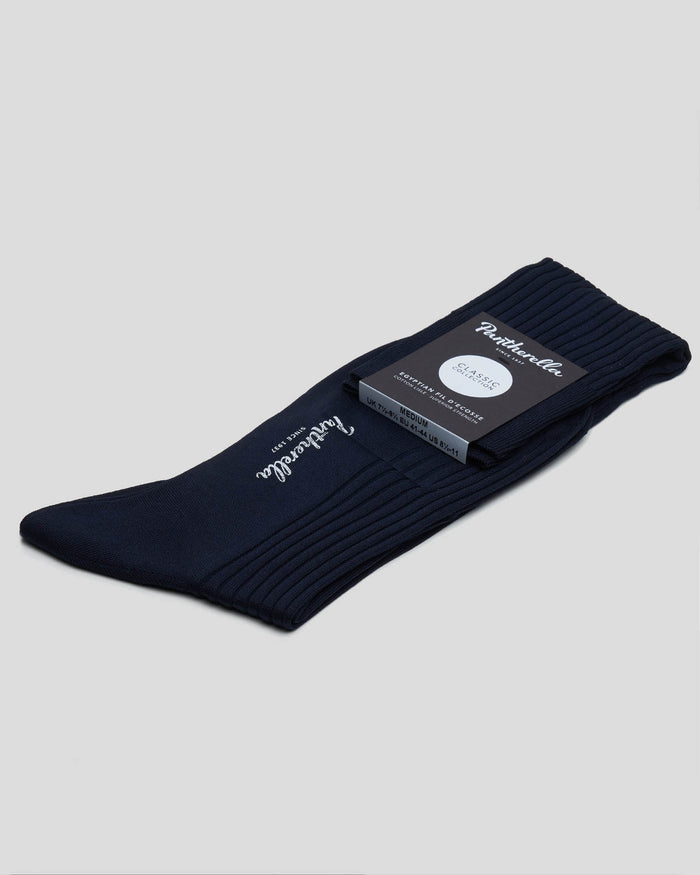 (Knee-High) Sock | Danvers | Fil d'Ecosse | Navy