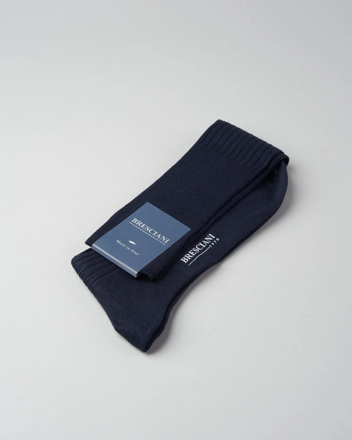 Bresciani - Knee-high Sock | Navy | Organic Cotton - Socks & Footlets