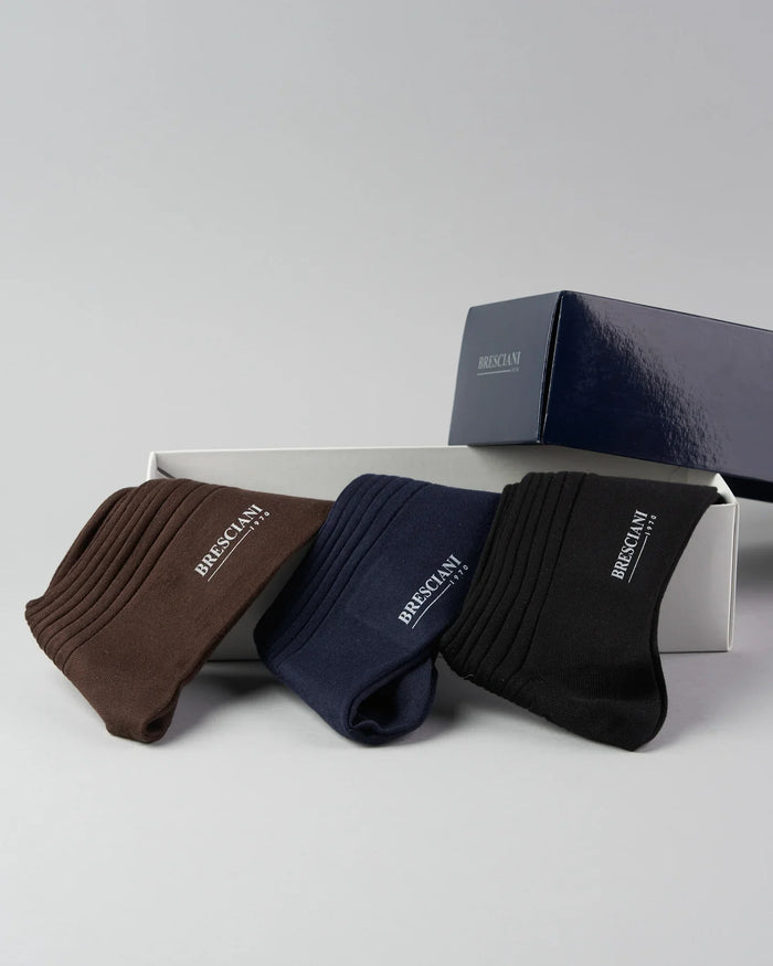 Bresciani - Knee-high Sock | Navy | Organic Cotton - Socks & Footlets
