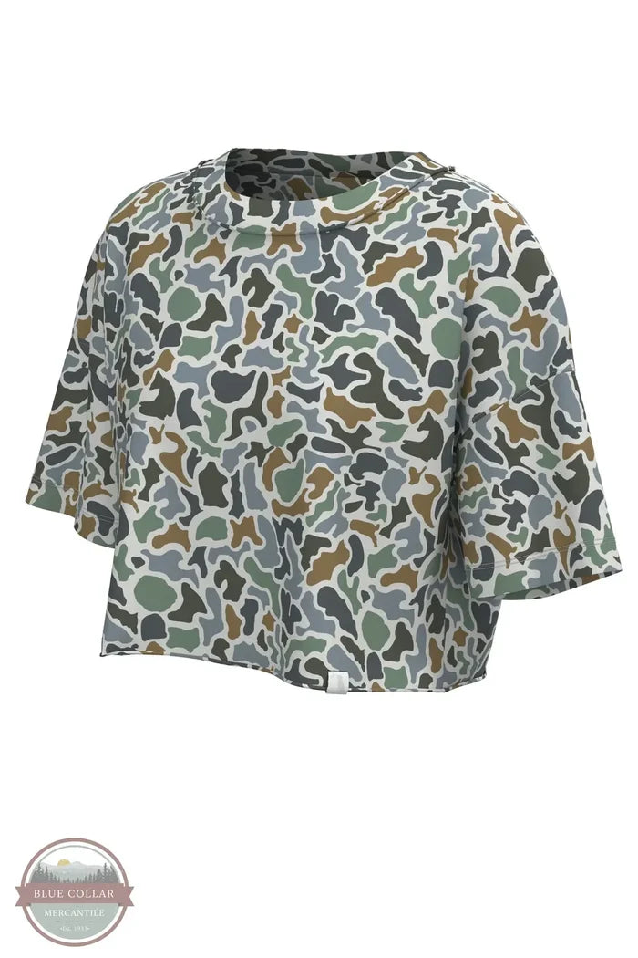 Local Girl L5011000 Youth Boxy Camo Crop T-Shirt LCB front view
