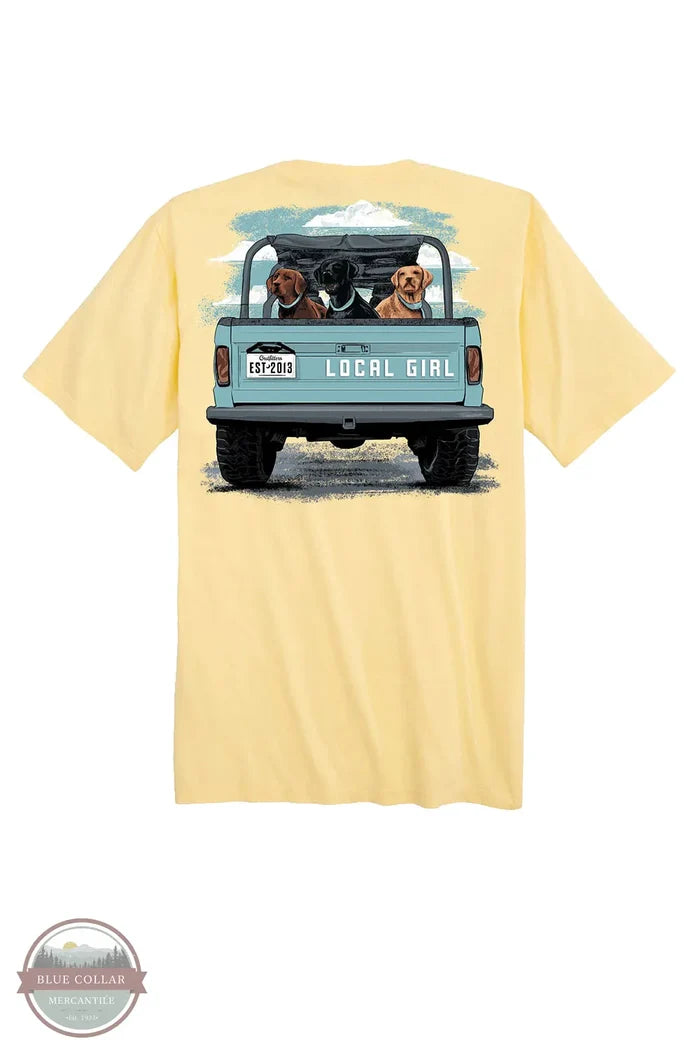 LG Lab Tailgate Short Sleeve T-Shirt in Banana Yellow back imprint image view
