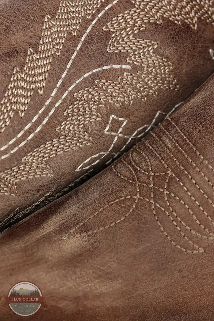 Circle G L6355 Women's Embroidery Triad Bronze Snip Toe Cowboy Boot stitching detail view