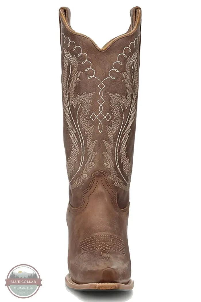 Circle G L6355 Women's Embroidery Triad Bronze Snip Toe Cowboy Boot front view