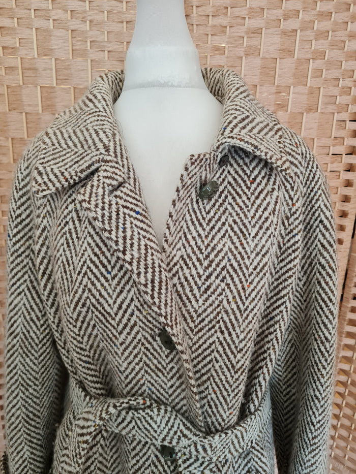 Lampert Cream & brown wool coat 18