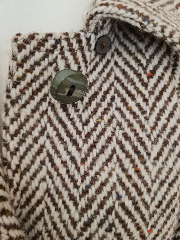 Lampert Cream & brown wool coat 18