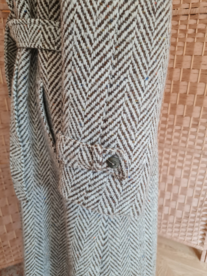 Lampert Cream & brown wool coat 18