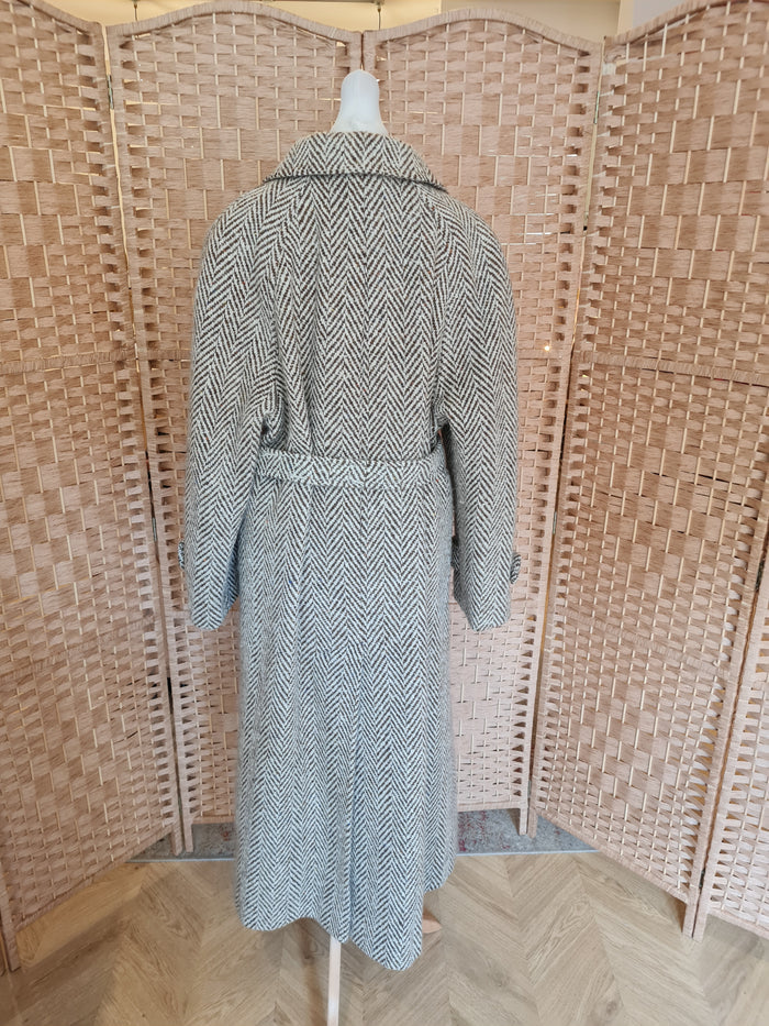 Lampert Cream & brown wool coat 18