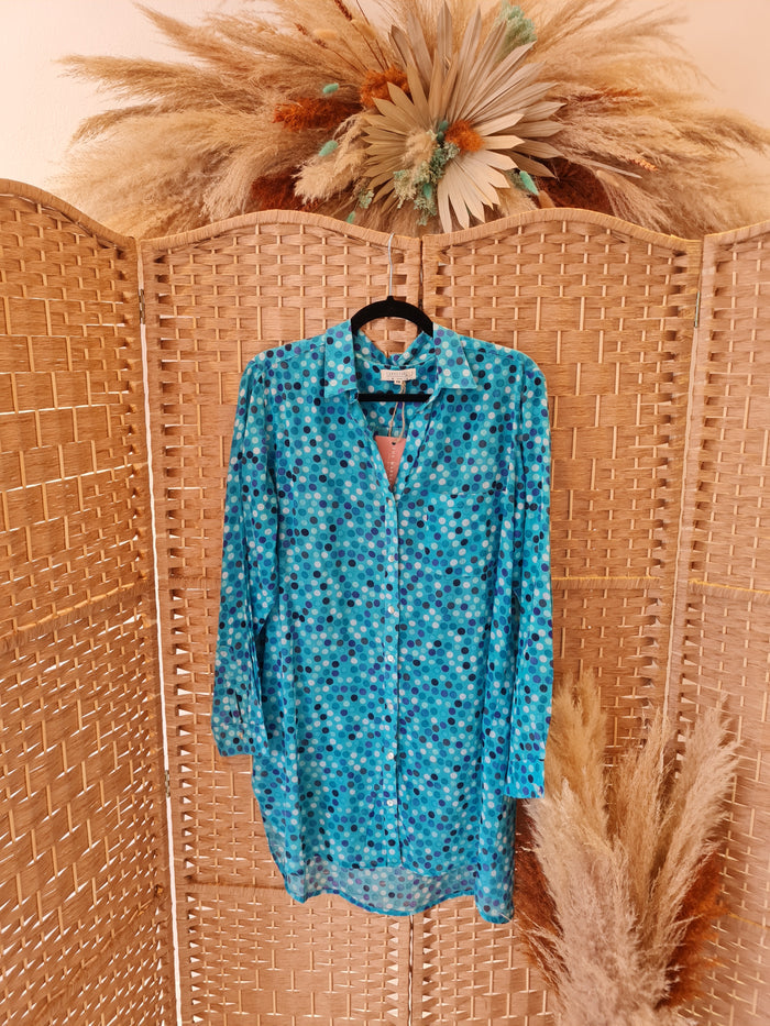 Lara Ethnics blue spot blouse S/M
