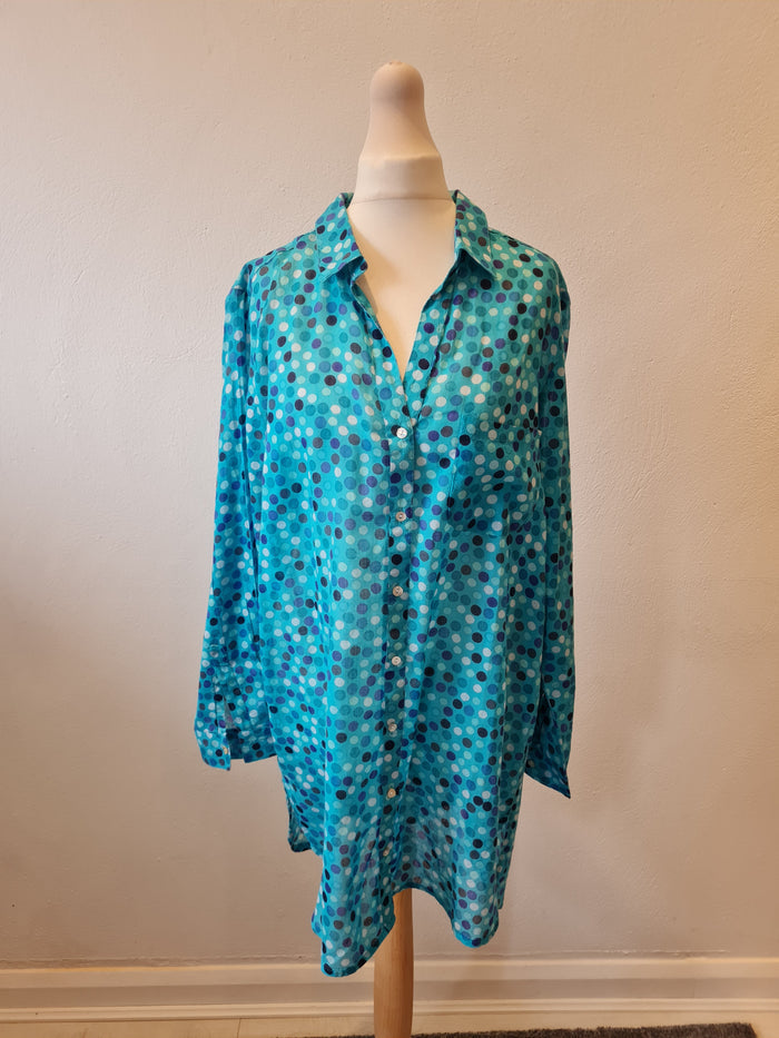 Lara Ethnics blue spot blouse S/M