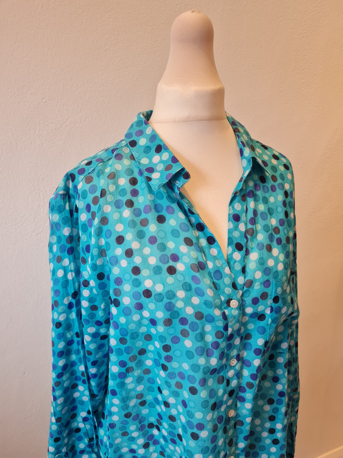Lara Ethnics blue spot blouse S/M