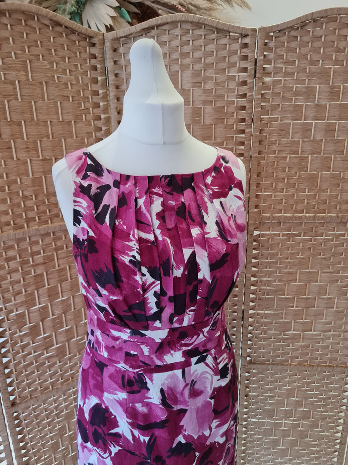 Laura Ashley Wine Floral Dress & Shrug 12