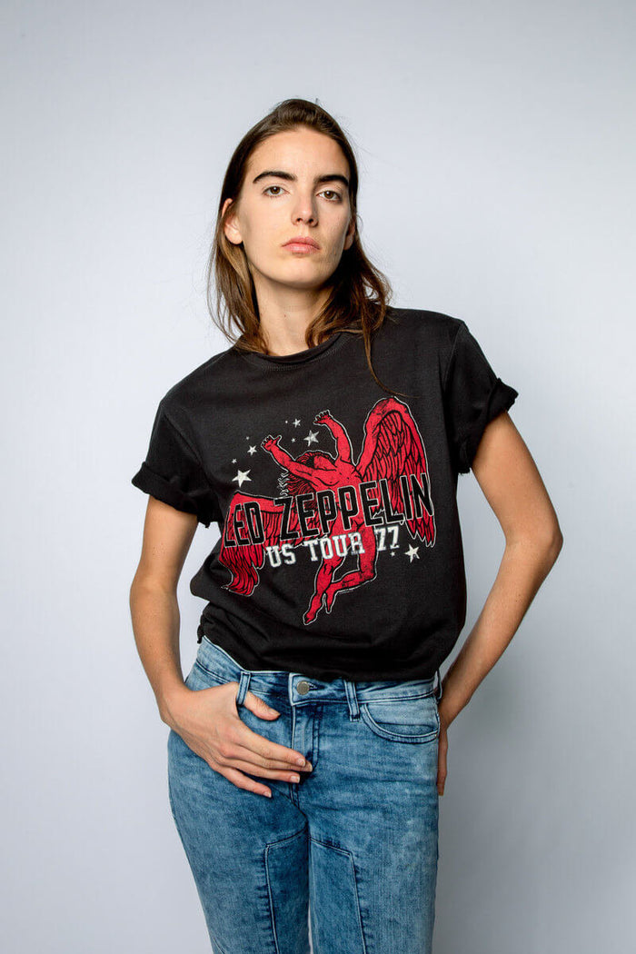 Led Zeppelin US Tour 77-ICARUS Amplified Charcoal Men's T-shirt