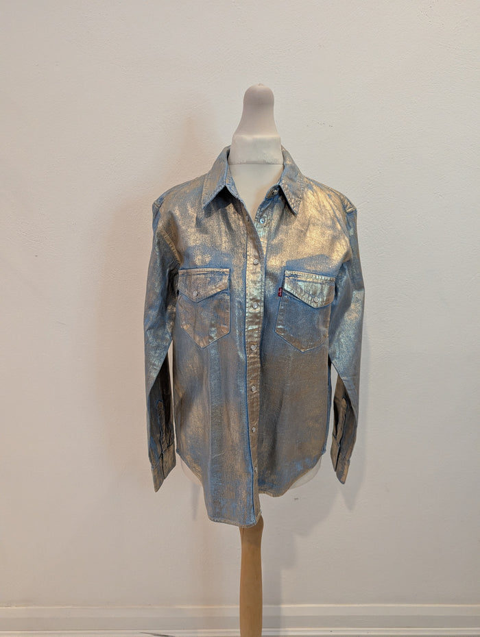 Levis denim & metallic shirt NWT S