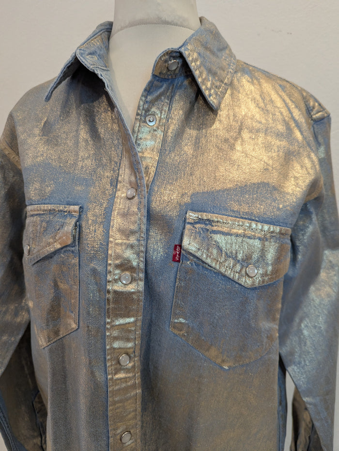Levis denim & metallic shirt NWT S