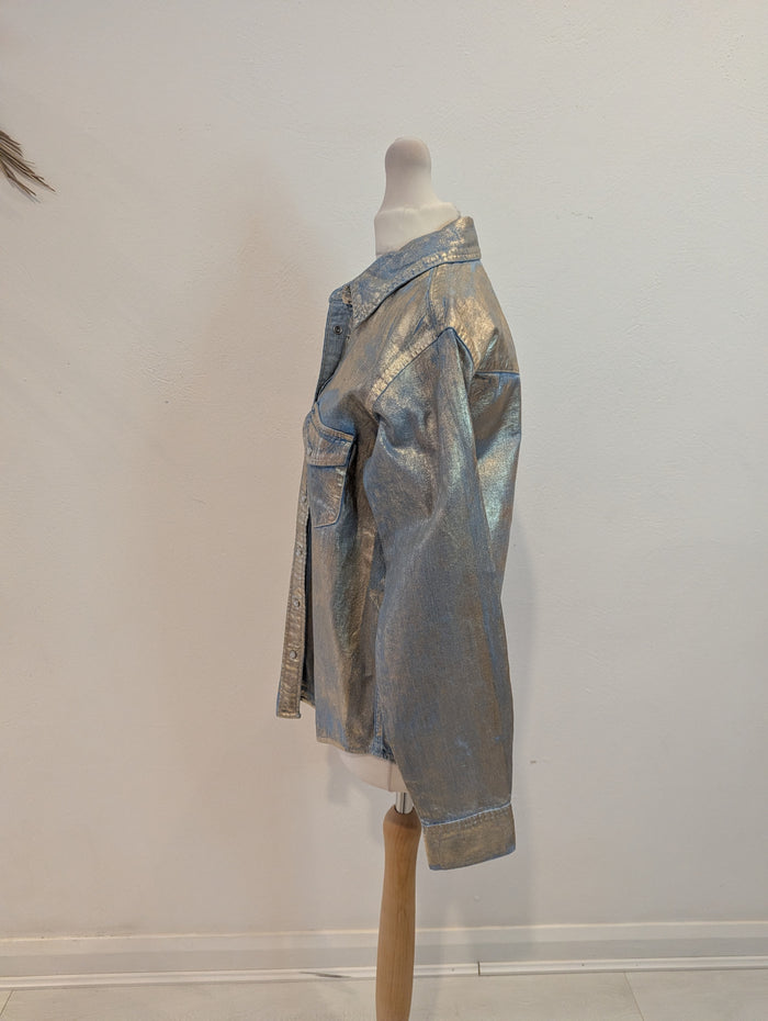 Levis denim & metallic shirt NWT S