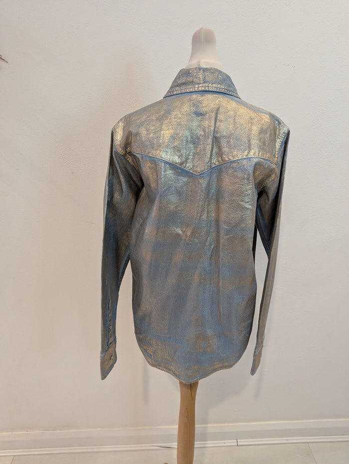 Levis denim & metallic shirt NWT S