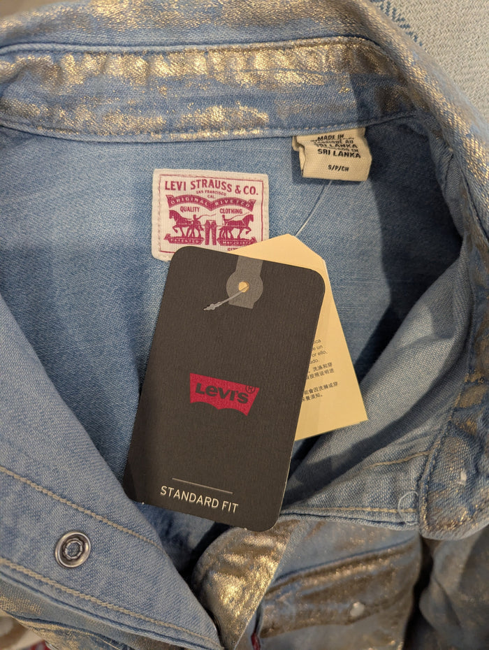 Levis denim & metallic shirt NWT S