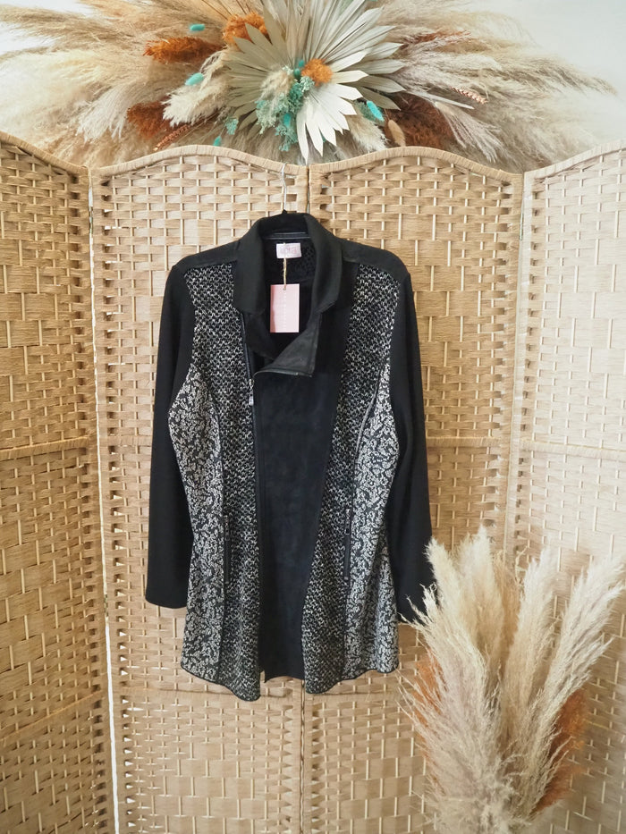 Libra Black/Print Coatigan S