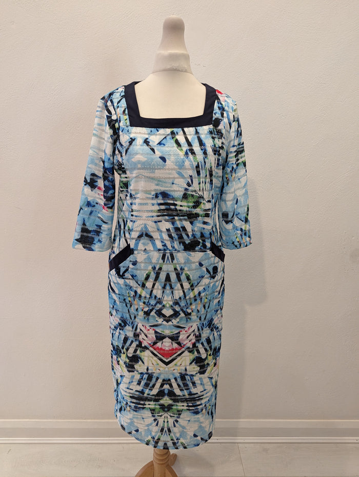 Libre Blue Multi Dress Size 10