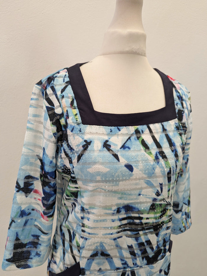 Libre Blue Multi Dress Size 10