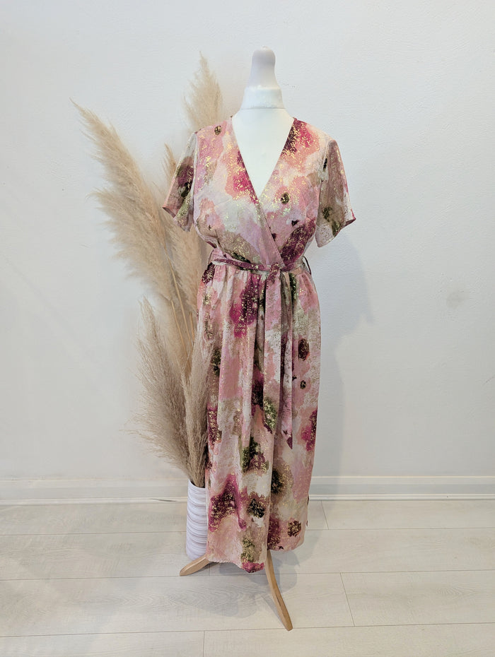 Lillie Rose Pink Flower Dress S-M RRP £45