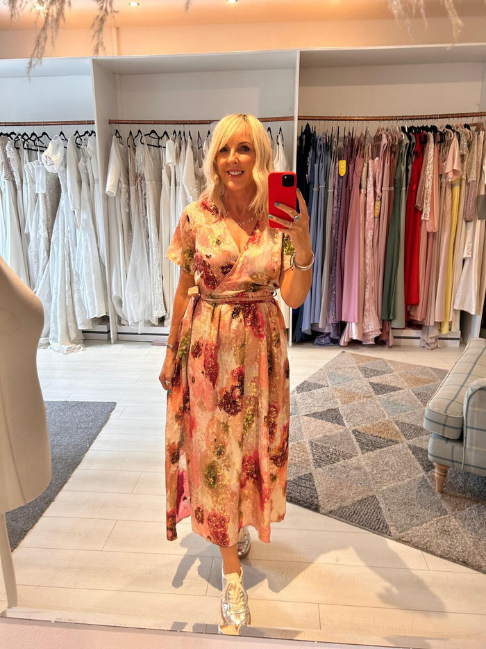 Lillie Rose Pink Flower Dress S-M RRP £45