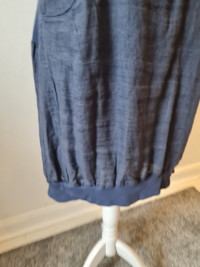 Lina Tomei Grey Linen dress Size L