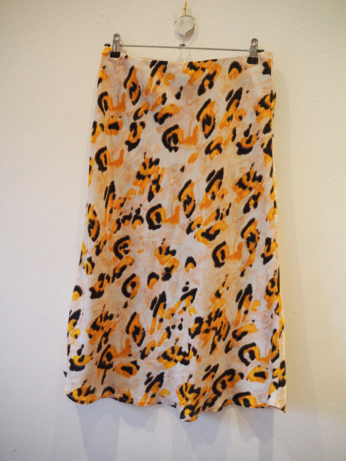 Lindex Yellow Print Skirt M