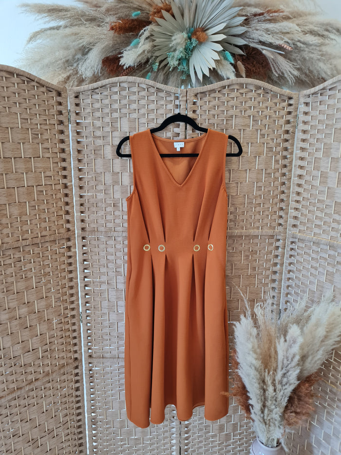 Linea orange/gold detail dress 12
