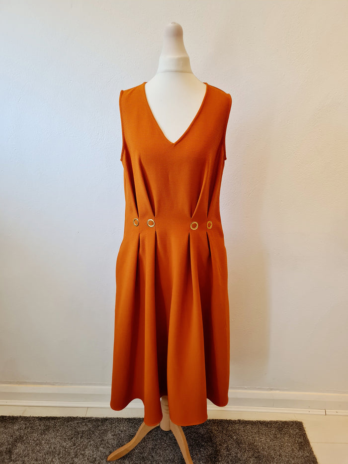 Linea orange/gold detail dress 12
