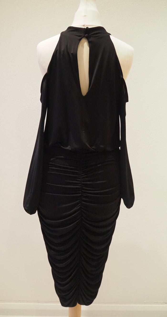 Lipsy Black Cold Shoulder Dress Size 10 (New)