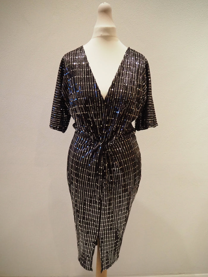 Lipsy Black Sparkly Dress Size 8 (New)