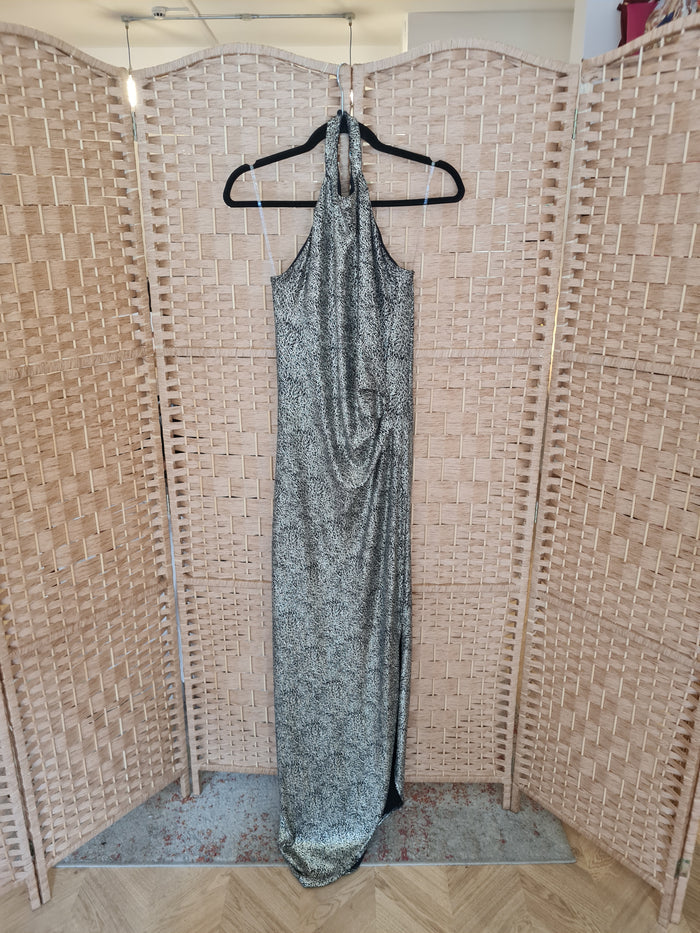 Lipsy Gold Evening Dress 14 (small fitting)