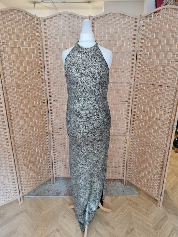 Lipsy Gold Evening Dress 14 (small fitting)
