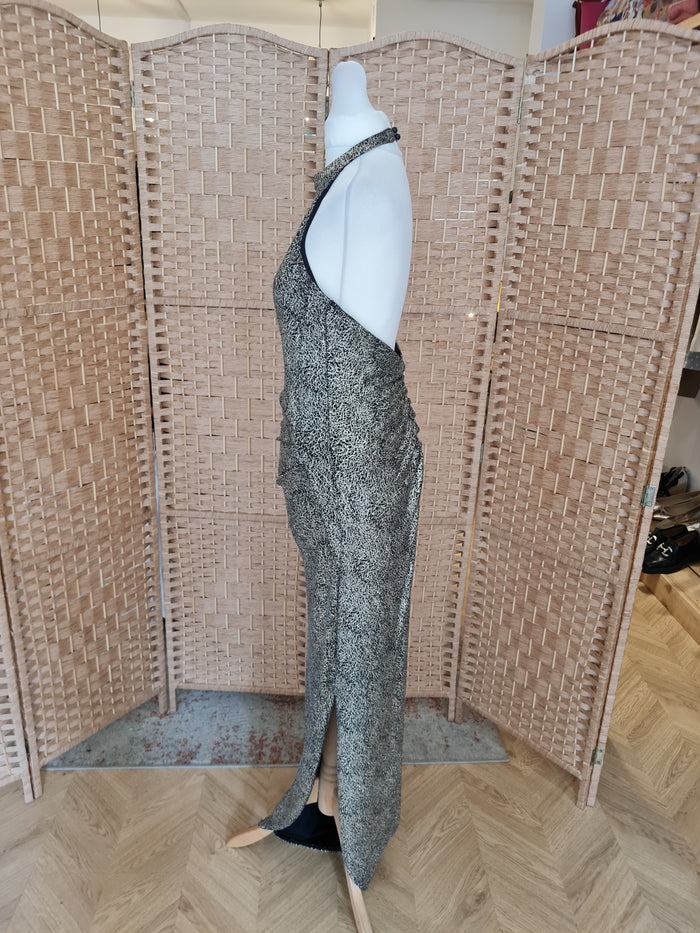 Lipsy Gold Evening Dress 14 (small fitting)