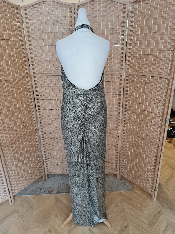 Lipsy Gold Evening Dress 14 (small fitting)