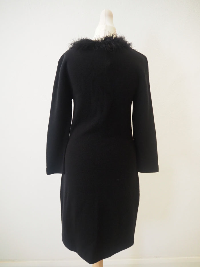 LK Bennett Black Knitted Dress Size 8