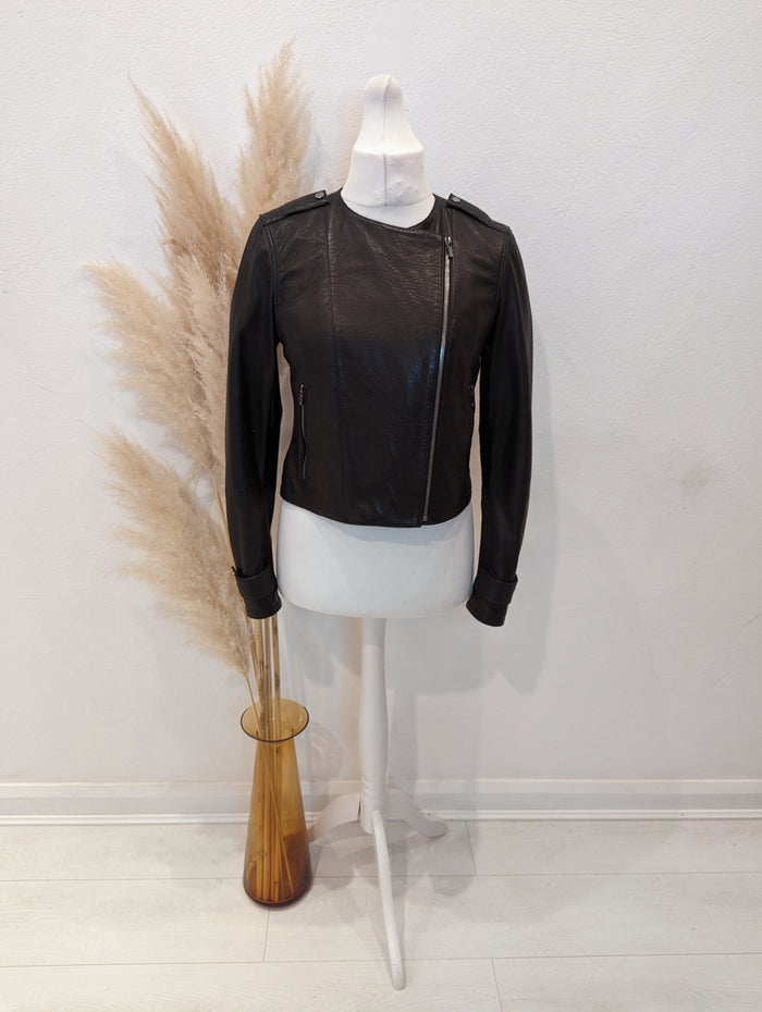 LK Bennett Black Leather Jacket 12