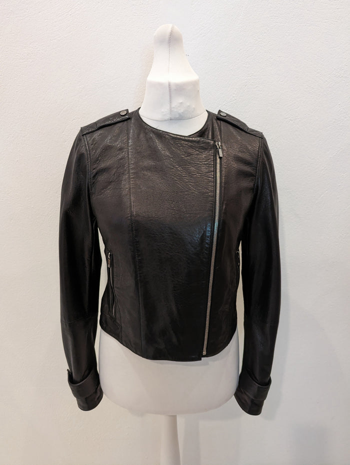 LK Bennett Black Leather Jacket 12