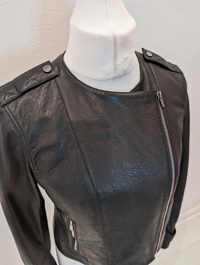 LK Bennett Black Leather Jacket 12