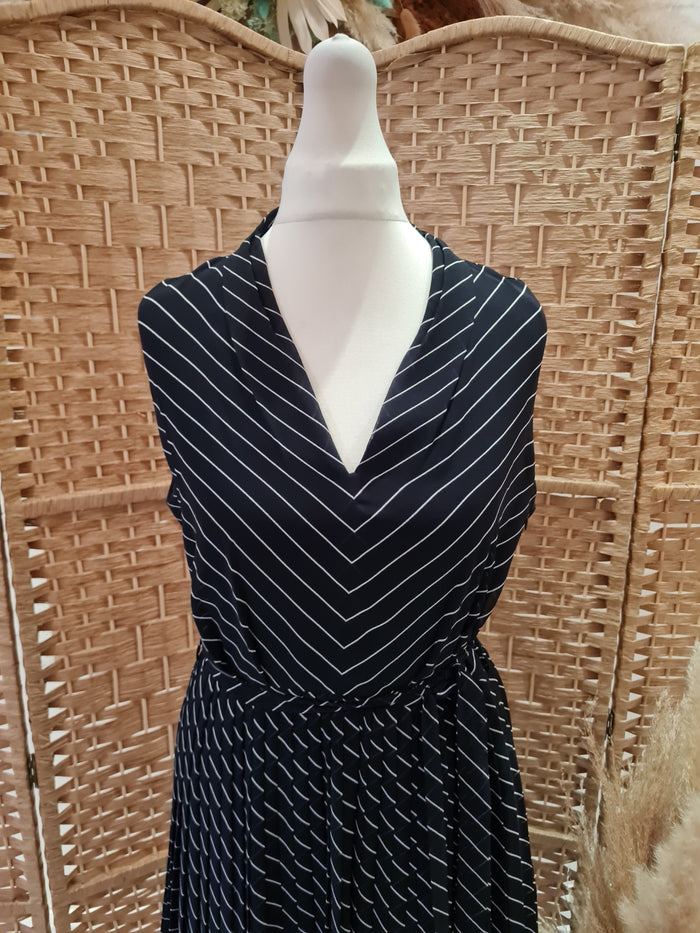Lk bennett Black/White Pleated Dress 10
