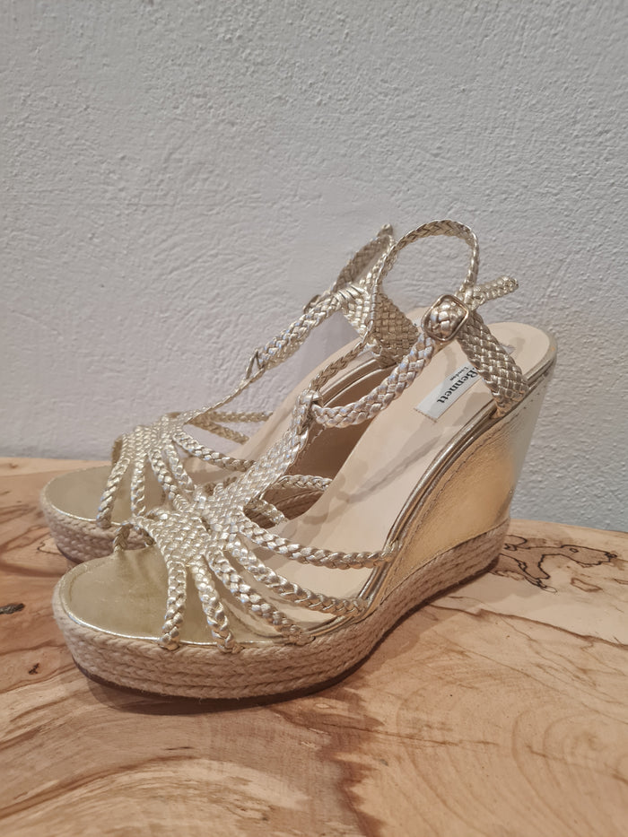 LK Bennett Gold Wedges 8 New